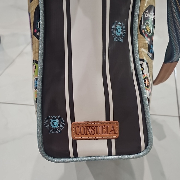 Consuela Tan Shoulder Bag with Whimsical Skull Pattern - Picture 2 of 5